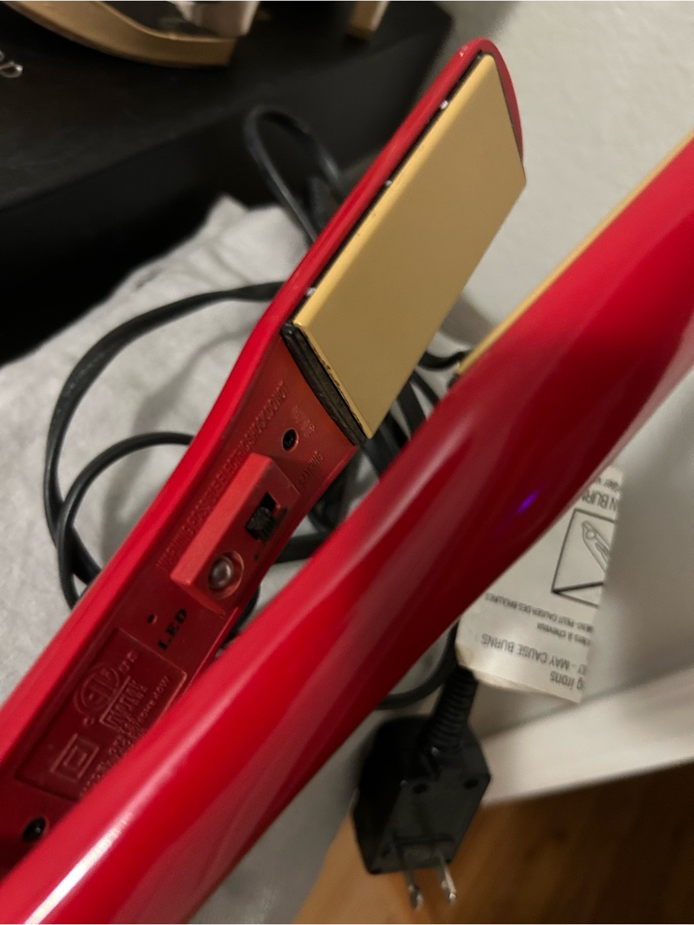 CHI Red Hair Flat Iron with Gold Plates